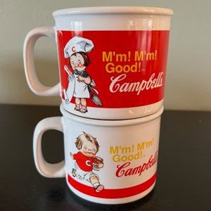 Set of 2 Vintage 2004 Campbells Soup Mug Bowls ~ Mm! Mm! Good! ~ Campbells Kids